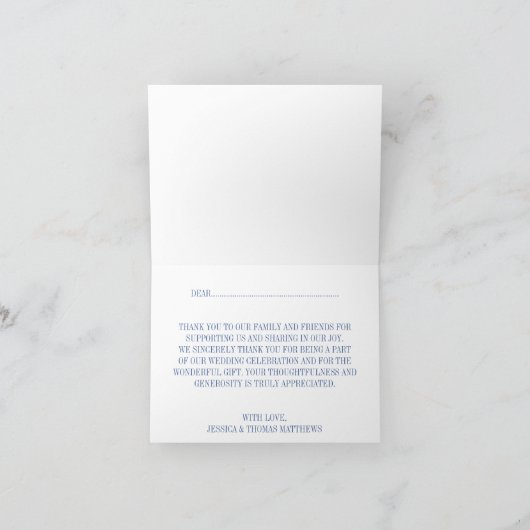 Het moderne Paisley Wedding Collectie - Blauw Bedankkaart (Binnen)