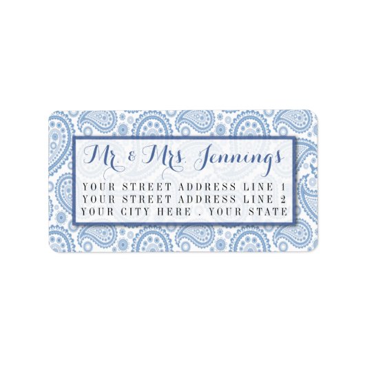 Het moderne Paisley Wedding Collectie - Blauw Etiket (Voorkant)