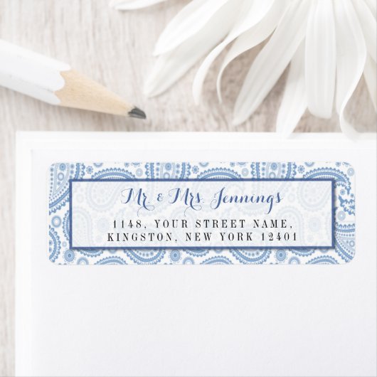 Het moderne Paisley Wedding Collectie - Blauw Etiket (Insitu)