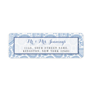 Het moderne Paisley Wedding Collectie - Blauw Etiket