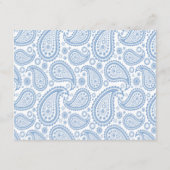Het moderne Paisley Wedding Collectie - Blauw Informatiekaartje (Achterkant)