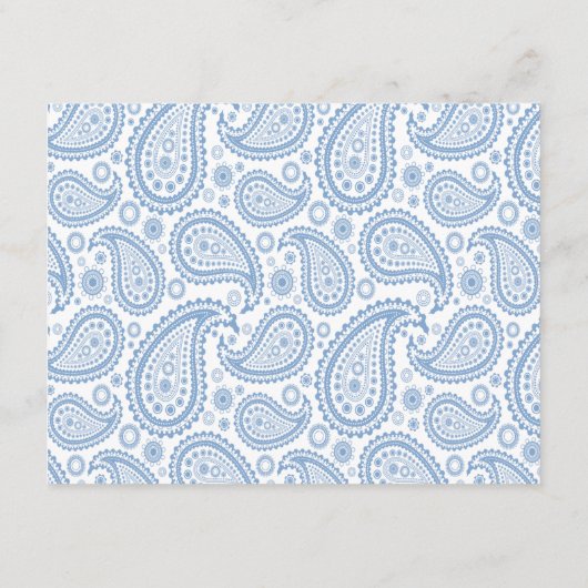 Het moderne Paisley Wedding Collectie - Blauw Informatiekaartje (Achterkant)