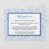 Het moderne Paisley Wedding Collectie - Blauw Informatiekaartje (Voorkant)