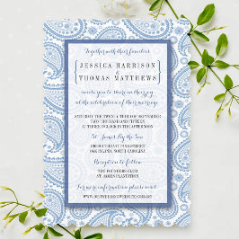 Het moderne Paisley Wedding Collectie - Blauw Kaart