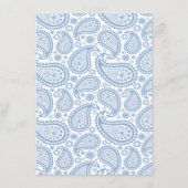 Het moderne Paisley Wedding Collectie - Blauw Menu (Achterkant)