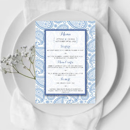 Het moderne Paisley Wedding Collectie - Blauw Menu