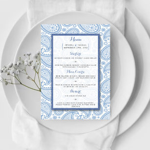 Het moderne Paisley Wedding Collectie - Blauw Menu