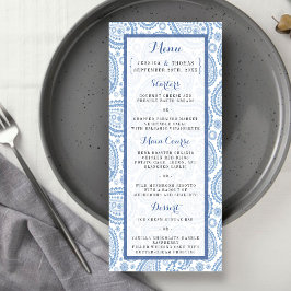 Het moderne Paisley Wedding Collectie - Blauw Menu