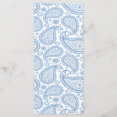 Het moderne Paisley Wedding Collectie - Blauw Menu (Achterkant)