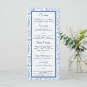 Het moderne Paisley Wedding Collectie - Blauw Menu (Staand voorkant)