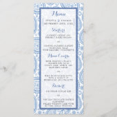 Het moderne Paisley Wedding Collectie - Blauw Menu (Voorkant)