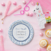 Het moderne Paisley Wedding Collectie - Blauw Papieren Bordje (Feest)