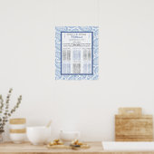 Het moderne Paisley Wedding Collectie - Blauw Poster (Keuken)