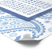 Het moderne Paisley Wedding Collectie - Blauw Poster (Hoek)