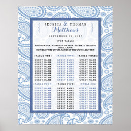 Het moderne Paisley Wedding Collectie - Blauw Poster