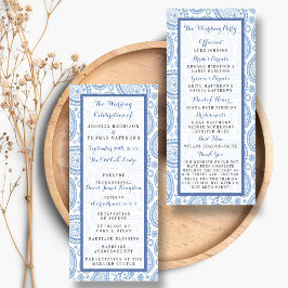 Het moderne Paisley Wedding Collectie - Blauw Programmakaart