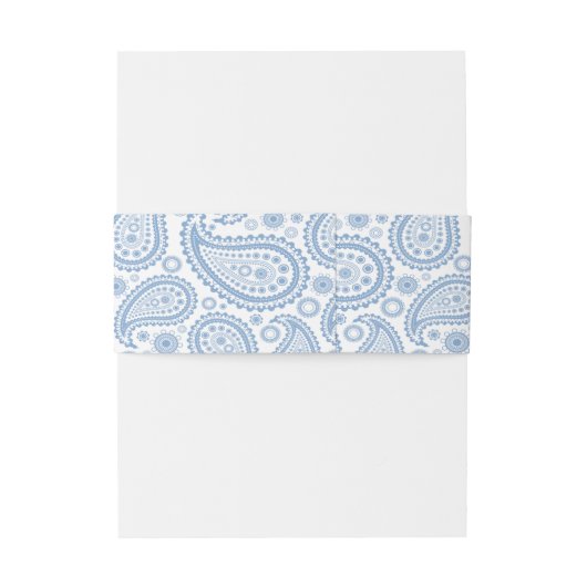 Het moderne Paisley Wedding Collectie - Blauw Uitnodigingen Wikkel (Achterkant Voorbeeld)