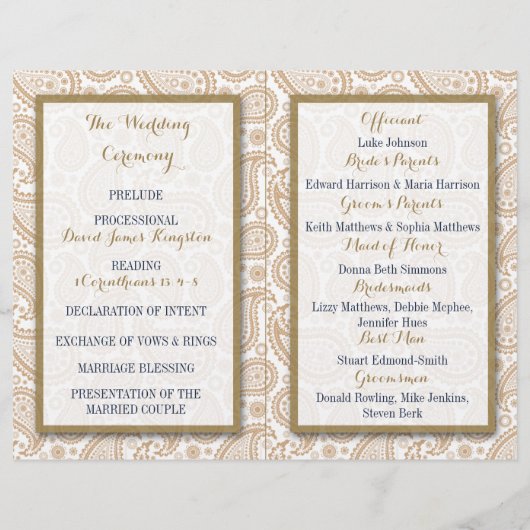 Het moderne Paisley Wedding Collectie - Bruin (Achterkant)