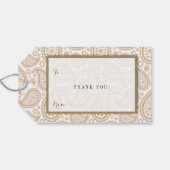 Het moderne Paisley Wedding Collectie - Bruin Cadeaulabel (Achterkant Horizontaal)