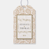 Het moderne Paisley Wedding Collectie - Bruin Cadeaulabel (Voorkant)