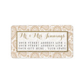 Het moderne Paisley Wedding Collectie - Bruin Etiket (Voorkant)