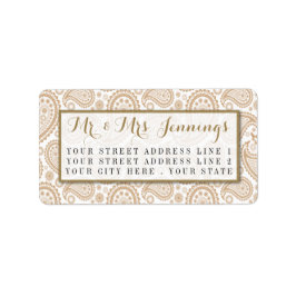 Het moderne Paisley Wedding Collectie - Bruin Etiket