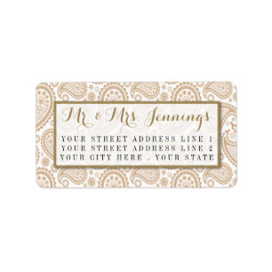 Het moderne Paisley Wedding Collectie - Bruin Etiket