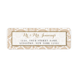 Het moderne Paisley Wedding Collectie - Bruin Etiket