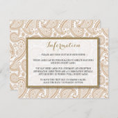 Het moderne Paisley Wedding Collectie - Bruin Informatiekaartje (Voorkant / Achterkant)