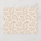 Het moderne Paisley Wedding Collectie - Bruin Informatiekaartje (Achterkant)
