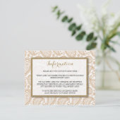 Het moderne Paisley Wedding Collectie - Bruin Informatiekaartje (Staand voorkant)
