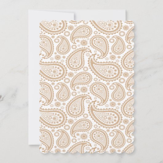 Het moderne Paisley Wedding Collectie - Bruin Kaart (Achterkant)