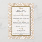 Het moderne Paisley Wedding Collectie - Bruin Menu (Voorkant)