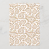 Het moderne Paisley Wedding Collectie - Bruin Menu (Achterkant)