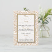Het moderne Paisley Wedding Collectie - Bruin Menu (Staand voorkant)