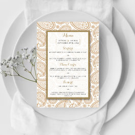 Het moderne Paisley Wedding Collectie - Bruin Menu