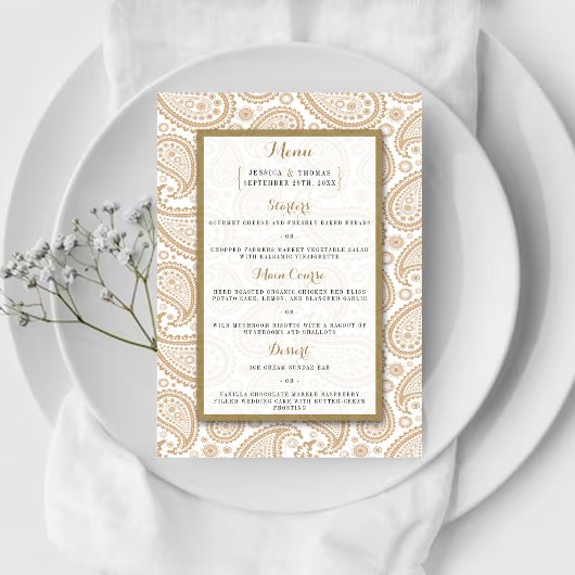 Het moderne Paisley Wedding Collectie - Bruin Menu