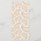Het moderne Paisley Wedding Collectie - Bruin Menu (Achterkant)