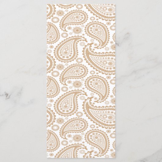 Het moderne Paisley Wedding Collectie - Bruin Menu (Achterkant)