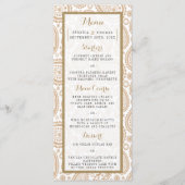 Het moderne Paisley Wedding Collectie - Bruin Menu (Voorkant)