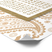 Het moderne Paisley Wedding Collectie - Bruin Poster (Hoek)
