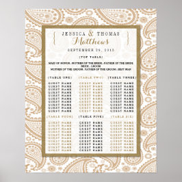 Het moderne Paisley Wedding Collectie - Bruin Poster