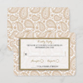Het moderne Paisley Wedding Collectie - Bruin RSVP Kaartje (Voorkant / Achterkant)