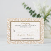 Het moderne Paisley Wedding Collectie - Bruin RSVP Kaartje (Staand voorkant)