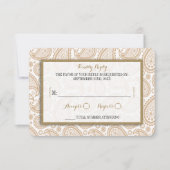 Het moderne Paisley Wedding Collectie - Bruin RSVP Kaartje (Voorkant)