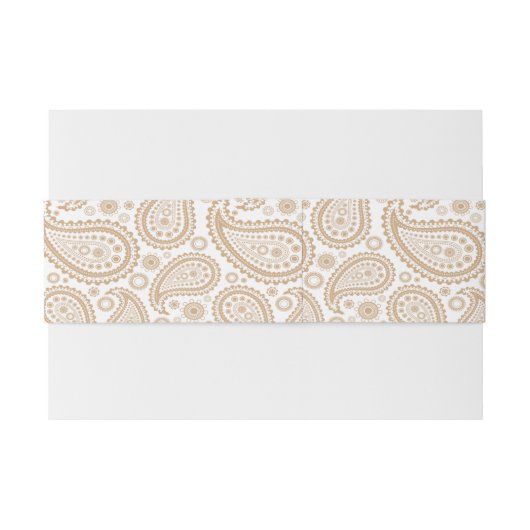 Het moderne Paisley Wedding Collectie - Bruin Uitnodigingen Wikkel (Achterkant Voorbeeld)