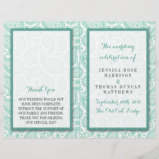 Het moderne Paisley Wedding Collectie - Groen (Voorkant)
