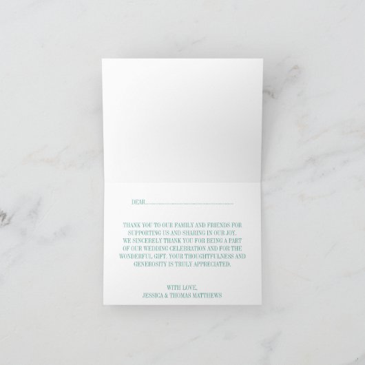 Het moderne Paisley Wedding Collectie - Groen Bedankkaart (Binnen)