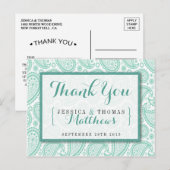 Het moderne Paisley Wedding Collectie - Groen Briefkaart (Voorkant / Achterkant)
