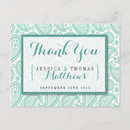 Het moderne Paisley Wedding Collectie - Groen Briefkaart